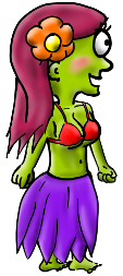Somyella, grüne Aliendame im Bikini
